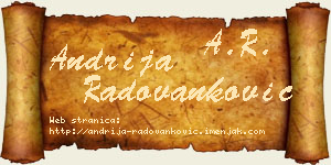 Andrija Radovanković vizit kartica